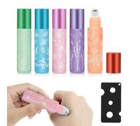 WeddHuis 5 Pièces Flacons Roll-On en Verre 10ml Pour Huiles Essentielles et Parfums Portable et Pratique