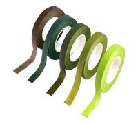 WeddHuis 5 Pièces Ruban pour Fleuriste, 162m Ruban Crepé, pour Fleurs, Ruban Crepé Flora, pour Arrangements Floraux et Bouquets, Accessoire de Bricolage (12mm) (Vert)