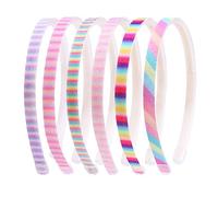 WeddHuis 6 Pièces Serre tete Fille Serre-tête Enfant Arc-en-ciel Recouvert de Paillettes Bandeaux en Plastique Cheveux Accessoire Multicolore pour Noël Saint-Valentin Fête Anniversaire