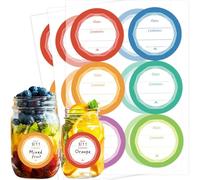 WeddHuis 60 Étiquettes de Confiture, Autocollantes, Stickers Décoratifs, pour Pots de Confiture, pour Étiqueter des Pots de Conserve, d'Épices, Rondes, Détachables, Homemade (Ø40 mm) (6 Couleurs)