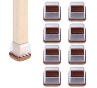 WeddHuis 8 pièces Protection Pied de Chaise Silicone,Petit Patin de Chaise,Protections de Sol en Silicone Transparent pour Pieds de Chaise avec Patins en Feutre(14-19mm)