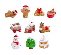 WeddHuis Accessoires GNOME de Noël, 10 pièces, Mini Sapin de Noël, Couronne de Noël, Biscuits Bonhomme en Pain d'épice, Décoration Buches de Noël