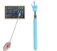 WeddHuis Bâton Télescopique en Acier Inoxydable, 1 Pièce, Mini pour Enseignement et Présentation, Pointeur Laser et Finger Pointer pour Lecture, École Maternelle, Enseignant (Bleu)