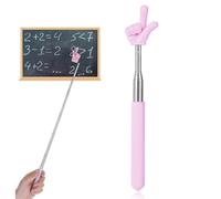 WeddHuis Bâton Téléscopique Rétractable en Acier Inoxydable, 1 Pièce, Mini pour Enseignement et Présentation, Pointeur Laser, Telescope, Bâton Pointer Finger pour École Maternelle, Enseignant (Rose)