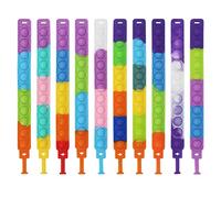 WeddHuis Lot de 10 Bracelets Fidget Pop It Push Bubbles Jouets Sensoriels pour Soulagement du Stress