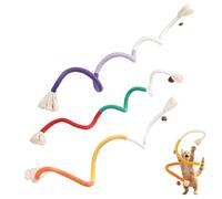 WeddHuis Lot de 3 Jouets à Mâcher Interactifs pour Chats - Corde en Coton avec Herbe à Chat & Silvervine pour Nettoyage Dentaire | Jouets Dentaires pour Chatons (Couleur aléatoire)