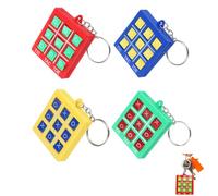 WeddHuis Lot de 4 Porte-clés Tic Tac Toe pour Enfants 8-12 Ans - Mini Jeu de Morpion Cadeaux pour Garçons et Filles - Idéal pour Noël, Anniversaires d'Enfants