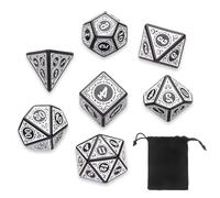 WeddHuis Lot de 7 Dés Polyédriques pour Dungeons and Dragons, Pathfinder, DND, RPG, MTG, dés jdr, Jeu de Role, Set de dés