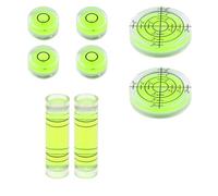 WeddHuis Lot de 8 Mini Niveaux à Bulle Ronds Libelles Spirit Level Bubbles pour Camping, Caméras et Objets Fixes (Petit Niveau)