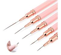 WeddHuis Nail Art Ongles Professionnel, 5 Pièces, Pinceaux Liner Ultra Fin, pour Gel, Peinture Acrylique, UV Construction, Brosses French Set, Nail Art, Liner, French Manucure (7/9/11/15/25 mm)