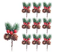 WeddHuis Pics De Pin Artificiel, 10 pièces, Petit Pin Noël, Branche Sapin Artificiel pour Arrangements, Couronnes, Deco Noel, Petits Cadeaux, Deco Pour Buche Noel, et Cadeau DIY