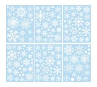 WeddHuis Stickers Noël - 6 pièces Autocollants Réutilisables et Auto-adhésifs, Flocons de Neige Électrostatiques pour Fenêtre, Déco Vitre et Fenêtre Noël, Décoration Intérieure PVC pour Noël (Blanc)