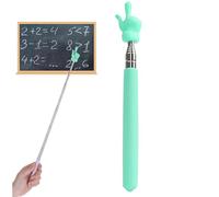 WeddHuis Téléscopique Extensible en Acier Inoxydable, Rétractable, 1 Pièce, Mini pour Présentation, Bâton Lecture, Pointeur, Pointer Finger, de Doigt pour École Maternelle, Enseignant, Laser (Vert)