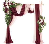 Wedding Arch Flowers Kit, Artificial Flower Arch Decor, Wedding Decor with Drapes, Be Suited to Banquet, Party, Wedding Decor Ceremony and Background Decoration(B)