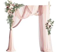 Wedding Arch Flowers Kit, Artificial Flower Arch Decor, Wedding Decor with Drapes, Be Suited to Banquet, Party, Wedding Decor Ceremony and Background Decoration(E)