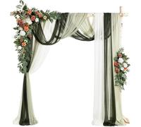 Wedding Arch Flowers Kit, Artificial Flower Arch Decor, Wedding Decor with Drapes, Be Suited to Banquet, Party, Wedding Decor Ceremony and Background Decoration(H)