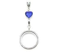 Wedding Bouquet Locket Charm Rhinestone Photo Charm Memorial Bride Pendant Memorial Photo Keepsake Something blue (Round-F-Locket)