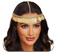 Wedding Bride Headdress Gold Color Metal Coin Tassel Head Chain Headpiece for Women Holiday Hair Accessories pour les occasions spéciales et les festivals