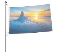 Wedding by the Sea Drapeau double face 2 x 3 - Bannière d'extérieur robuste et décorative, idéale pour le jardin, la chambre et la décoration de fête