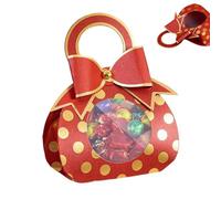 Wedding Candy Boxes - Clear Window Elegant Containers, Small Party Favor Gift Case with Sturdy Gold Satin Handles, Treat Packaging, Chocolate Holder, Luxury Goodie Bin for Birthday and Holiday Events