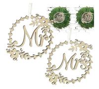 Wedding Chair Signs - Rustic Wooden Bride Groom Sign Elegant Decor | Stylish Mr And Mrs Reception Decoration with Hanging Design, Decorative Party Accessory for Ceremony Engagement Event Theme