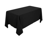 Wedding Decor Couverture de Nappe de Table rectangulaire en Coton/Polyester pour Mariage, Repas et fête d’Anniversaire 177,8 x 320 cm par Fourniture de Mariage, Tissu, Unité, Noir