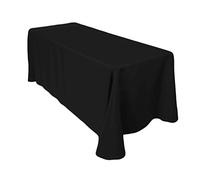 Wedding Decor Couverture de Nappe de Table rectangulaire en Coton/Polyester pour Mariage, Repas et fête d’Anniversaire 177,8 x 320 cm par Fourniture de Mariage, Tissu, Unité, Noir