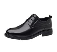 Wedding Dress Formal Shoes for Men Spanish Leather Lace-up Round Toe Non Slip Anti-Slip Rubber Sole Party Prom(Black,41 EU)