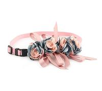 Wedding Flower Pet Collar Princess Cats Small Necklace Dog Collar Puppy Pet Collars Grooming Accessories Married Party (Green Large)