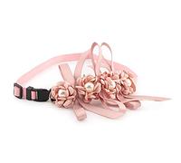 Wedding Flower Pet Collar Princess Cats Small Necklace Dog Collar Puppy Pet Collars Grooming Accessories Married Party (Pink X)