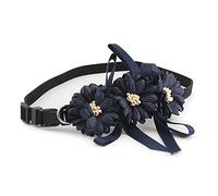 Wedding Flower Pet Collar Princess Cats Small Necklace Dog Collar Puppy Pet Collars Grooming Accessories Married Party (Blue Medium)