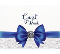 Wedding Guest book: Personalized wedding guestbook alternative, Royal blue and white wedding guest book sign in guest book for wedding reception