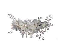 Wedding Hair Combs Bridal Accessories For Women Jewelry Silver Color Pearl Rhinestone Head(PURPLE)