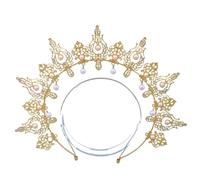 Wedding Pearl Hair Crown Head Chain with Tassel, Elegant Queen Headdress For Photography Bride Party, One Size, Bois d'agar