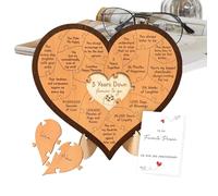 Wedding Puzzle, Wooden Heart Set, Commemorative Stand, Precision Interlocking Grain Design, Symbolic Unity Assembly Tech, Premium Artisan Hardware, Natural Oak Finish for Day Night