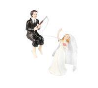 Wedding Resin Groom Catches the Bride Figurine Cake Stand Topper Accessories
