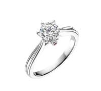 Wedding Ring Anneau Bague 50 Or Blanc 9 Carats Au375 avec Un Diamant Rond Créé en Laboratoire de 0,7 CT et Un Rubis Synthétique Solide Non Plaqué Élégant pour Sœur Graduation Bijoux