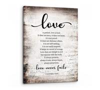 Wedding Scripture Art: Love Is Patient Love Is Kind Canvas Print, 1 Corinthians 13 Bible Verse for Newlyweds, Christian Home Decor (Unframed,08x12inch(20x30cm))