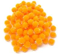 Wedding Touches Lot de 100 mini pompons à paillettes Orange 10 mm