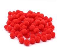 Wedding Touches Mini pompons en peluche pour la décoration ou les activités manuelles - Rouge, 10 mm, Tissu, Red, 10 mm