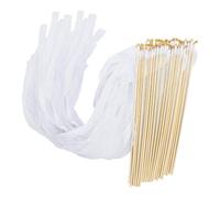 Wedding Wands, 50-Piece Fairy Streamer Sticks with Bells, Joyful Elegance, Whimsical Wedding Send-Off Decor, Elegant Ribbon Wand for Bridal Showers, Holiday Celebrations, Parties, 11.81 inches