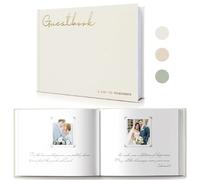 WeddingGiftsWedding Elegant Linen Livre d'or Polaroid à Soufflet pour réception de Mariage, fête prénatale, fête prénuptiale et événements spéciaux - 100 Pages Blanches pour se connecter et Prendre
