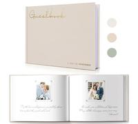 WeddingGiftsWedding Elegant Linen Livre d'or Polaroid pour réception de Mariage, fête prénatale, fête prénuptiale et événements spéciaux - 100 Pages Blanches pour se connecter et Prendre des Photos