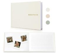 WeddingGiftsWedding Elegant Linen Livre d'or Polaroid pour réception de Mariage, fête prénatale, fête prénuptiale et événements spéciaux - 100 Pages Blanches pour se connecter et Prendre des Photos