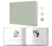 WeddingGiftsWedding Elegant Linen Livre d'or Polaroid pour réception de Mariage, fête prénatale, fête prénuptiale et événements spéciaux - 100 Pages Vierges pour se connecter et Prendre des Photos