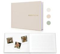 WeddingGiftsWedding Elegant Linen Livre d'or Polaroid pour réception de Mariage, fête prénatale, fête prénuptiale et événements spéciaux - 100 Pages Blanches pour se connecter et Prendre des Photos