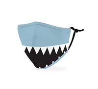 Weddingstar Enfants Masque en tissu lavable Tissu de protection réutilisable et réglable Couvercle avec poche pour filtre à poussière - dent de requin