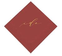 Weddingstar Serviettes à cocktail 3 plis en feuille d'or - Inscription « I Do »