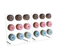 weddingwish Lot de 2 présentoirs muraux transparents en acrylique pour donuts pour table à dessert, donuts pour bagel pour fête, anniversaire
