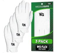 Wedge Guys Cuir Cabretta Premium et Élasthanne Microfit Flex Gants de Golf - Gant de Golf Ultra-Résistant - Accessoires de Golf Homme - Main Gauche - Lot de 3 (Taille Petite)
